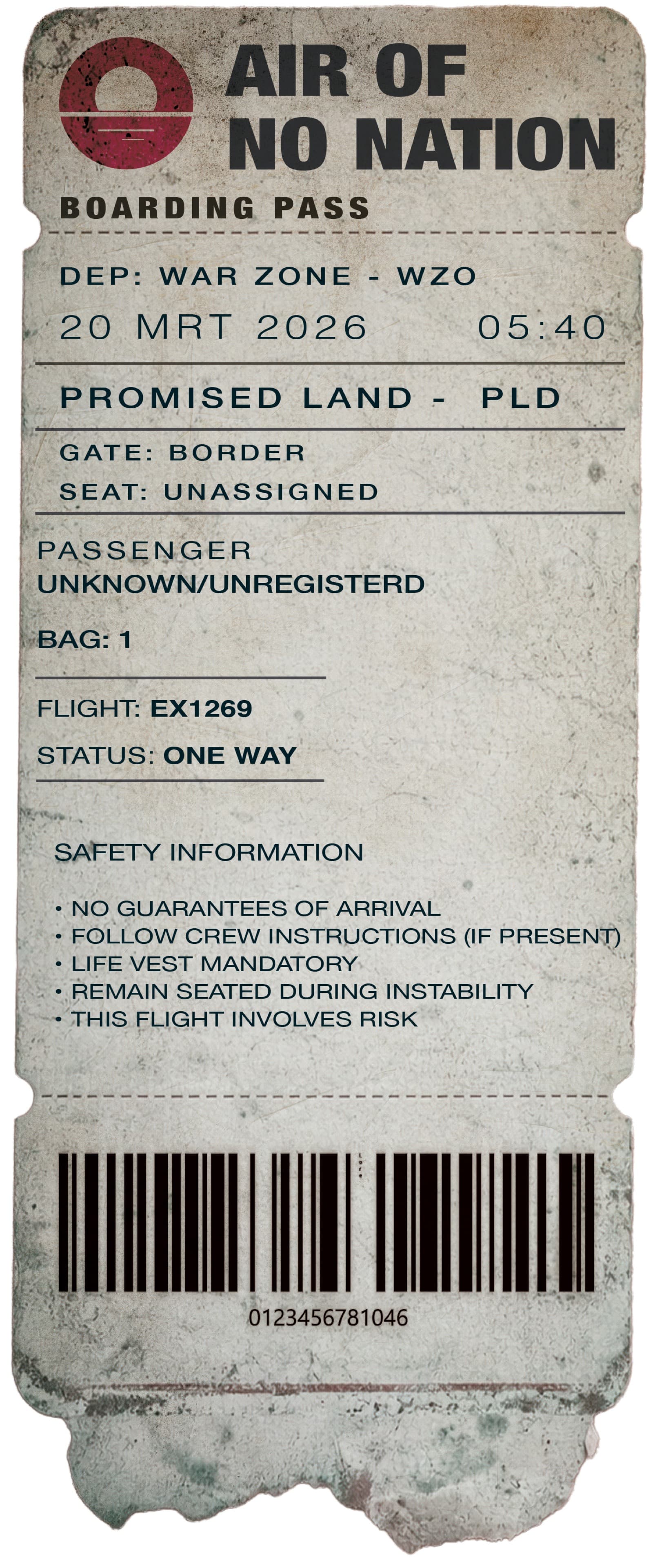 Air of No Nation — boarding pass